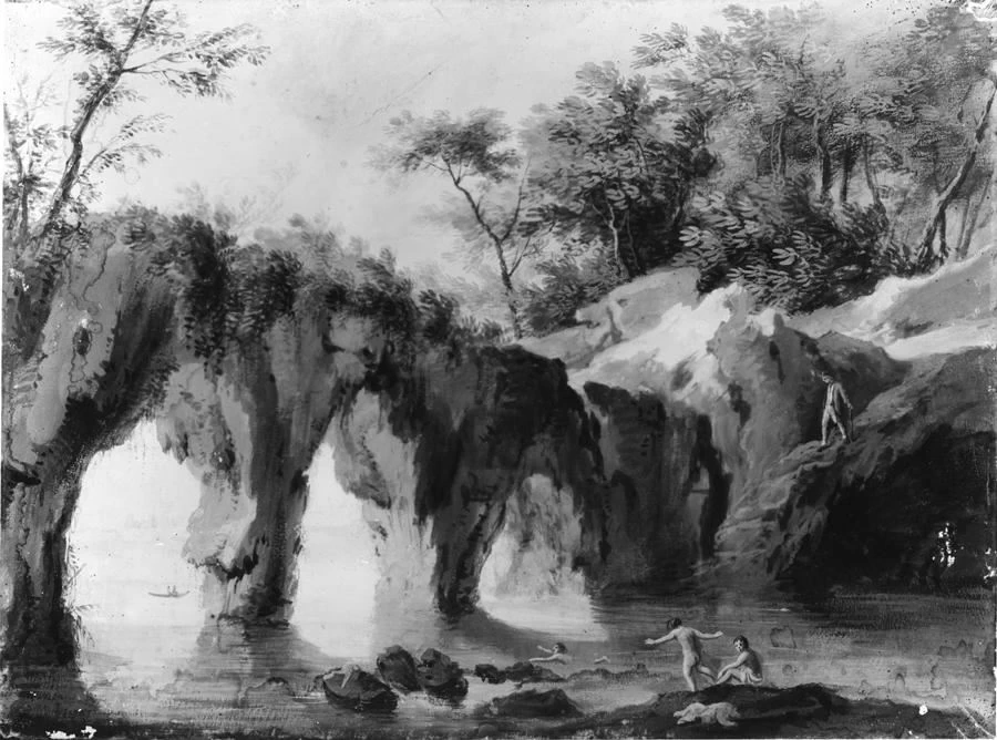 Paesaggio con bagnanti
